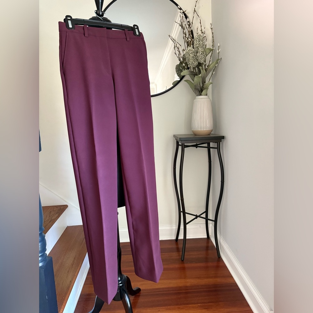 The Kooples Flat Flat Front Women’s Trousers ButgandyColor Size 32 New with Tags